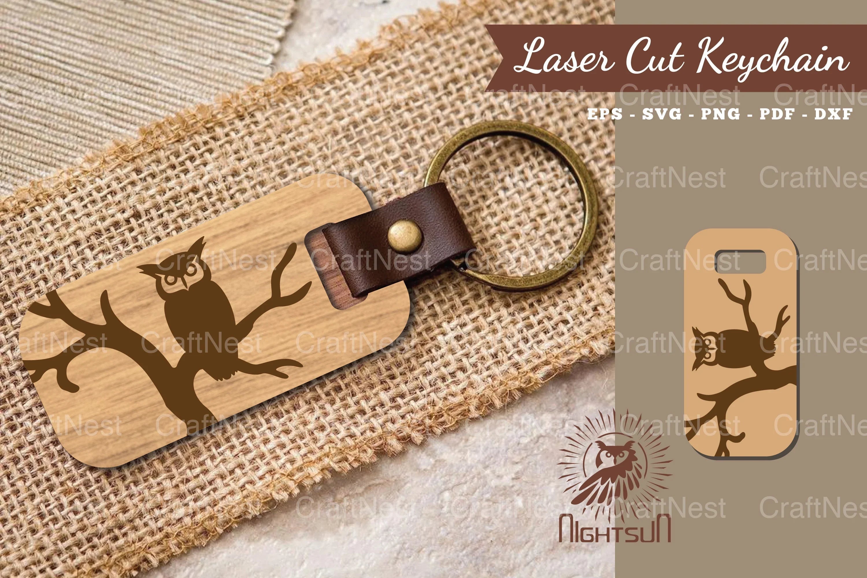 Owl Laser Cut Keychain Design Bundle - CraftNest - Digital Crafting and Art