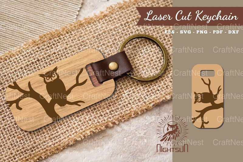 Owl Laser Cut Keychain Design Bundle - CraftNest - Digital Crafting and Art