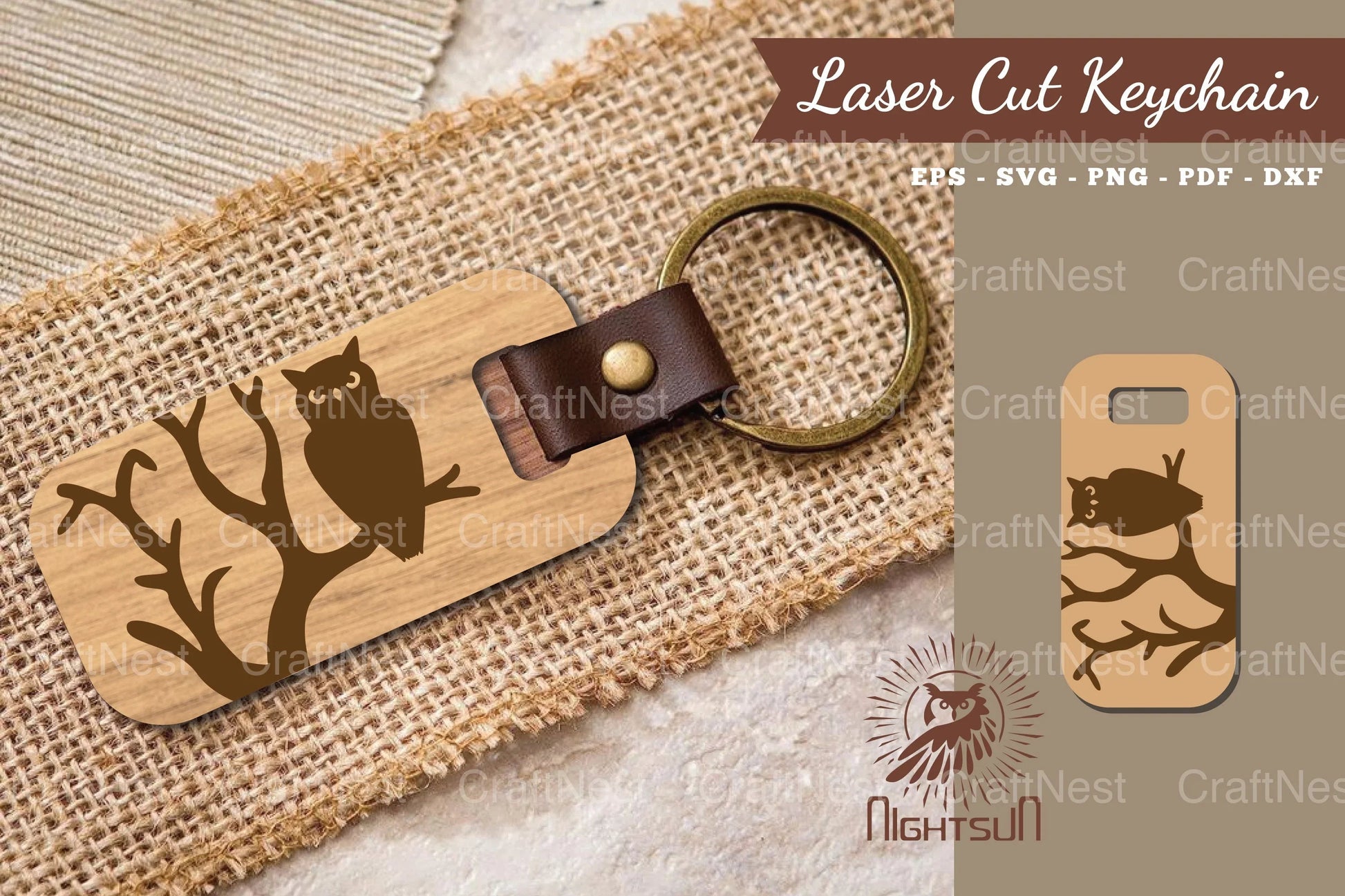 Owl Laser Cut Keychain Design Bundle - CraftNest - Digital Crafting and Art