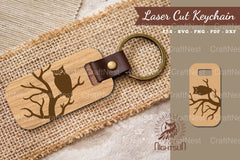 Owl Laser Cut Keychain Design Bundle - CraftNest - Digital Crafting and Art