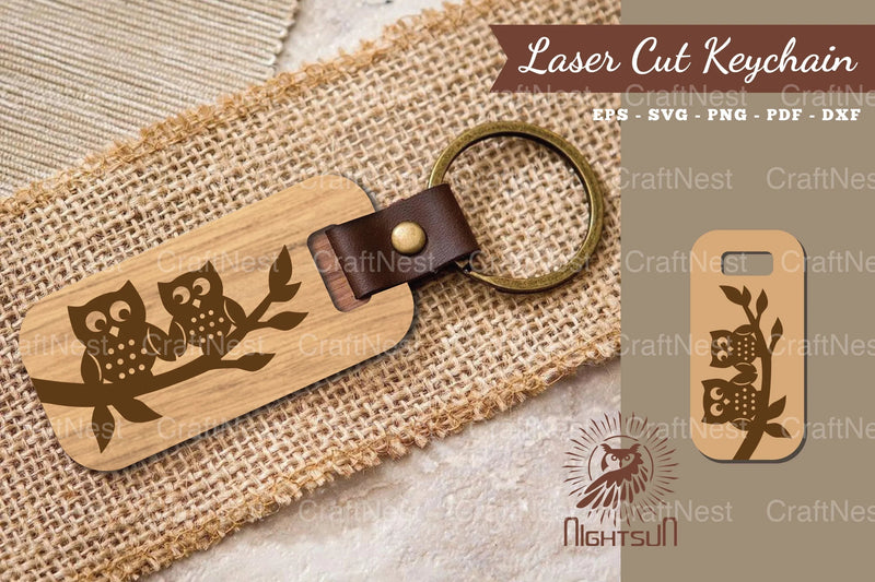 Owl Laser Cut Keychain SVG Bundle - CraftNest - Digital Crafting and Art