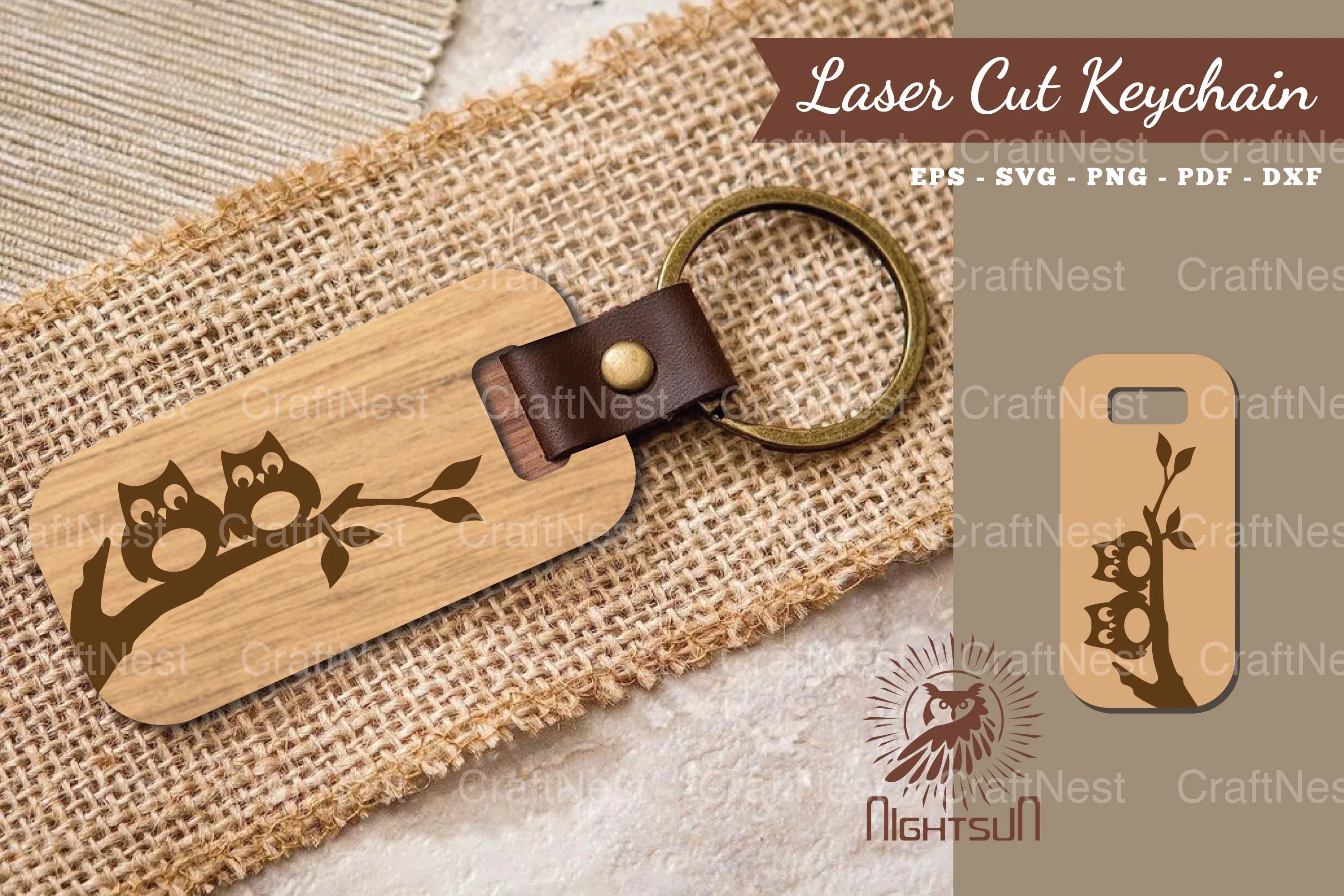 Owl Laser Cut Keychain Clipart Bundle - CraftNest - Digital Crafting and Art