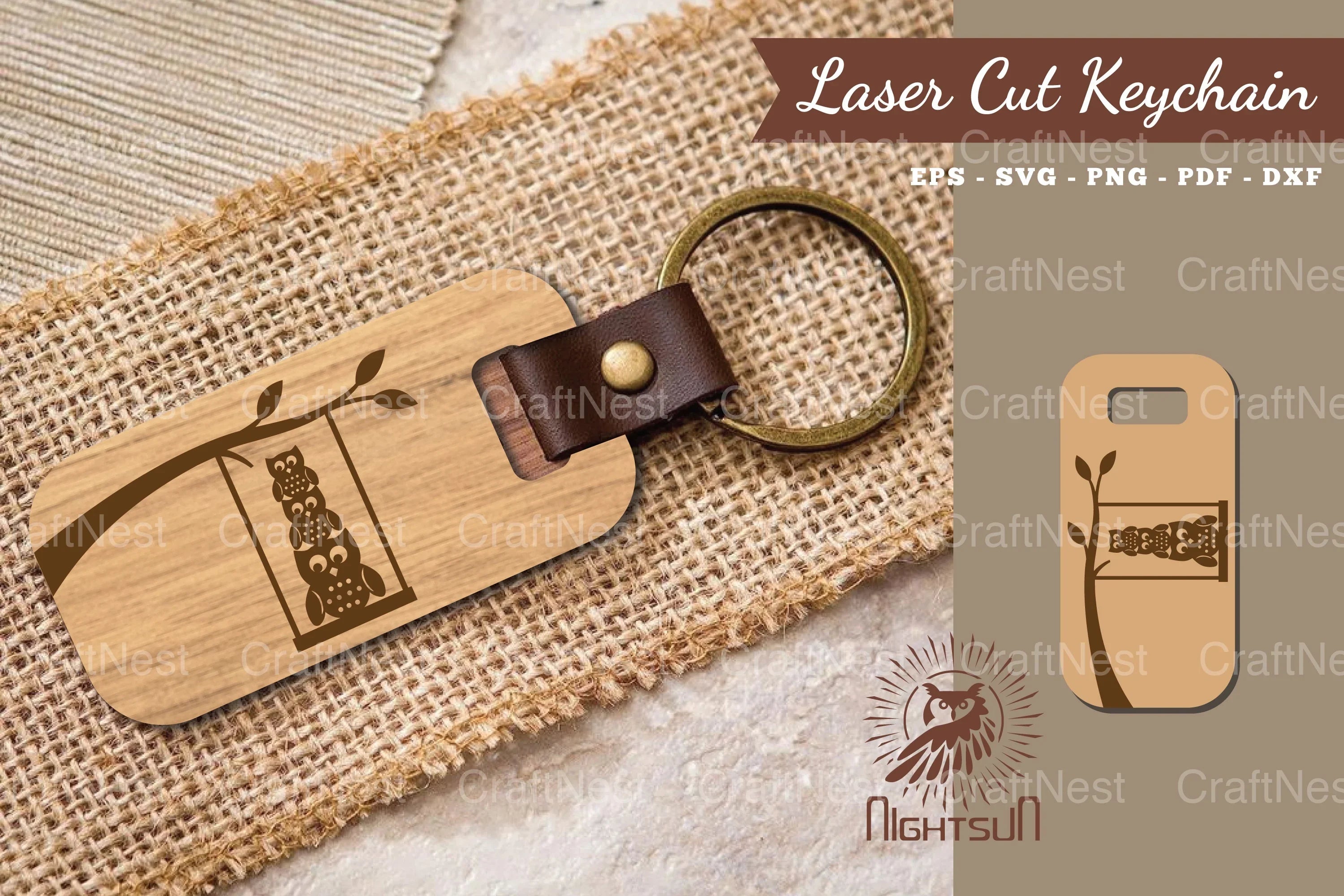 Owl Laser Cut Keychain Clipart Bundle - CraftNest - Digital Crafting and Art