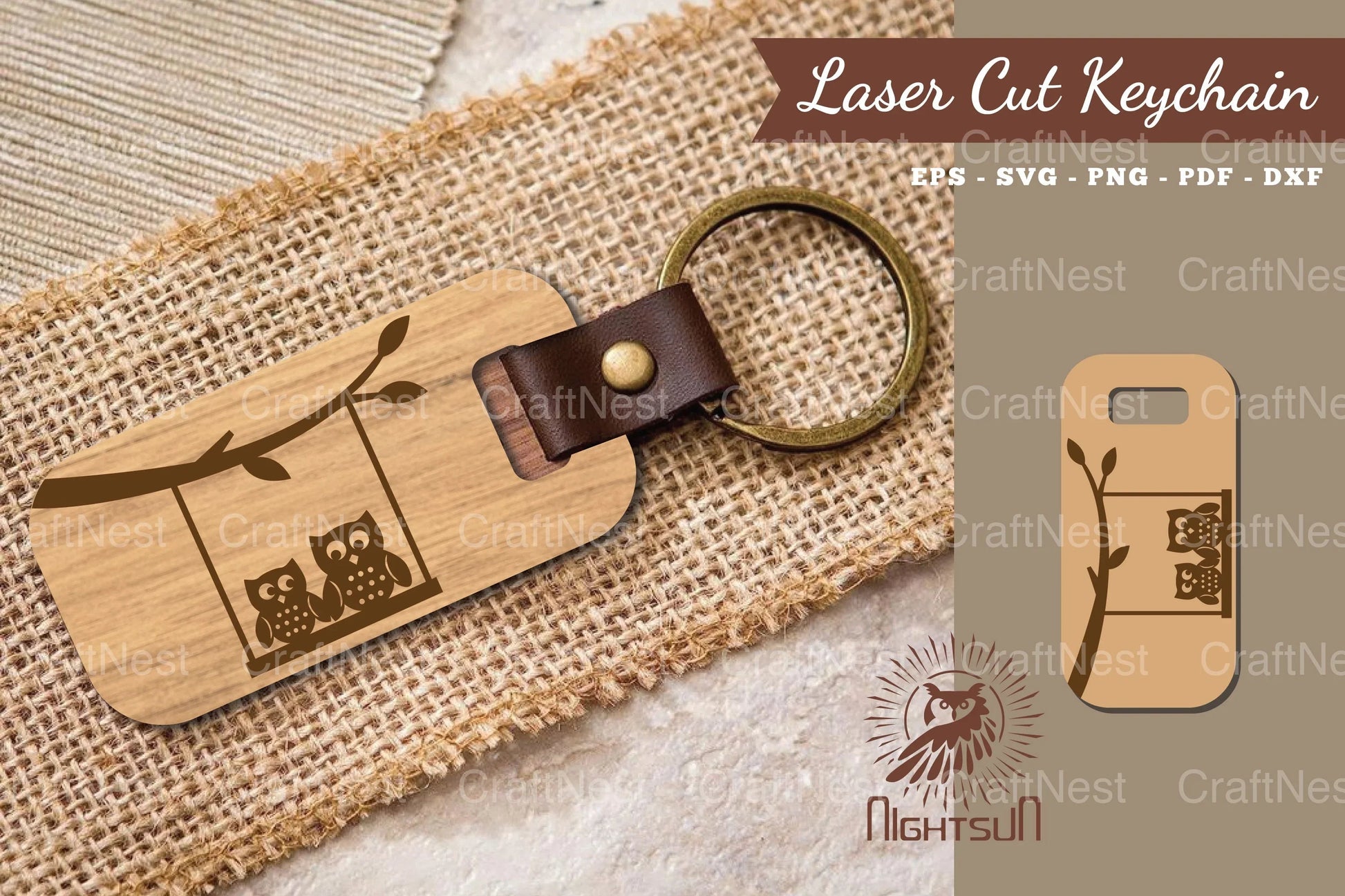 Owl Laser Cut Keychain Clipart Bundle - CraftNest - Digital Crafting and Art