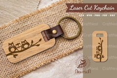 Owl Laser Cut Keychain SVG Bundle - CraftNest - Digital Crafting and Art