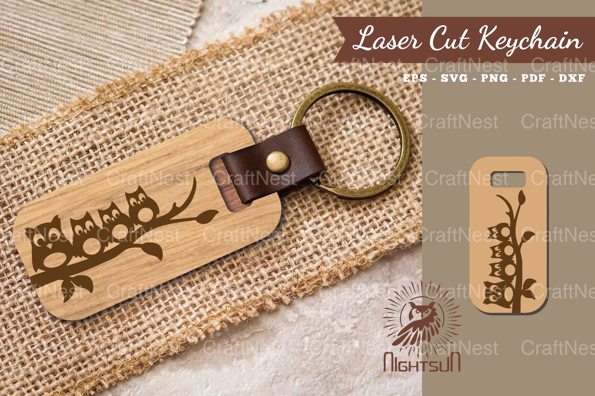 Owl Laser Cut Keychain Clipart Bundle - CraftNest - Digital Crafting and Art