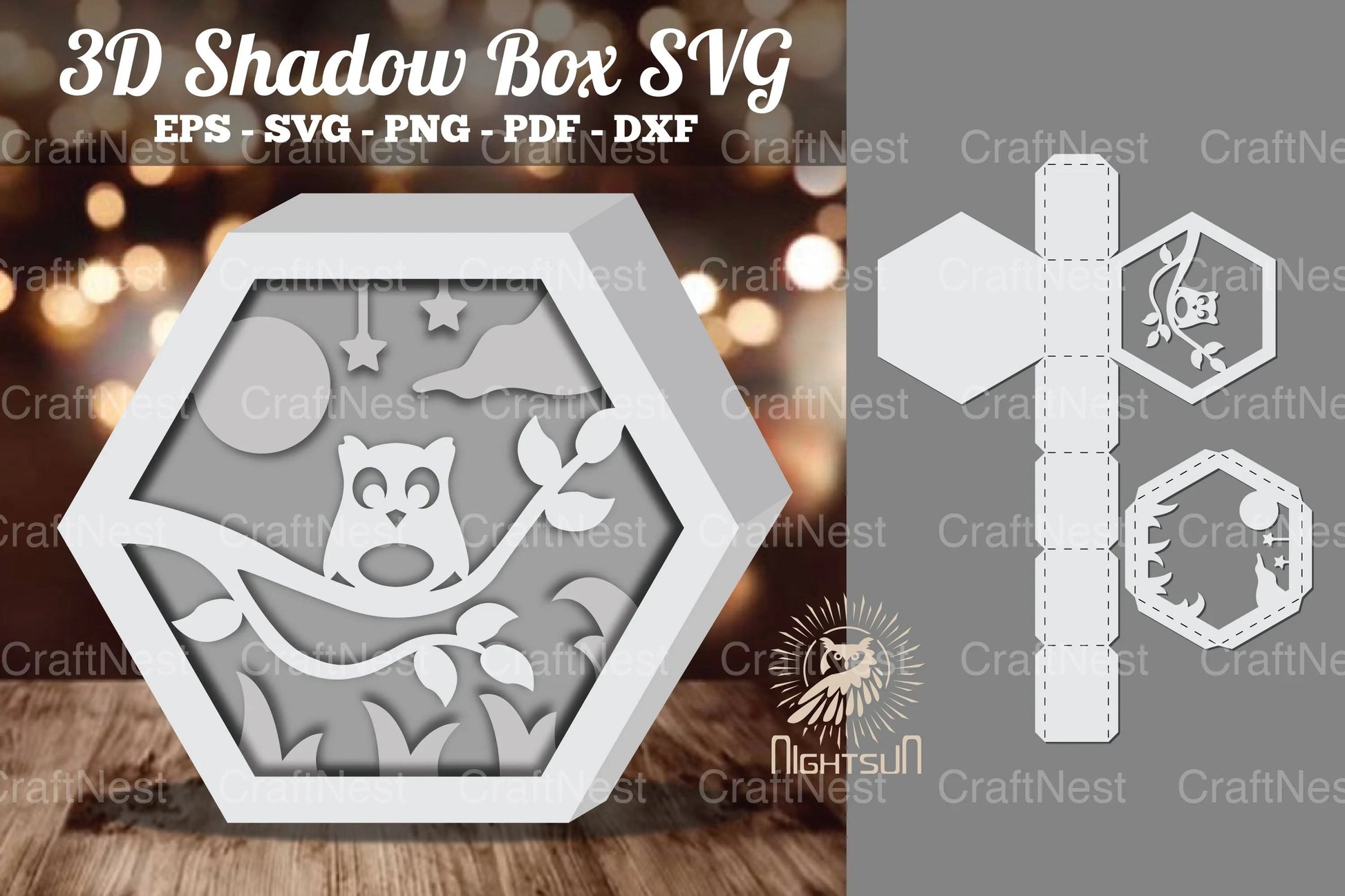 Owl 3D Shadow Box SVG Bundle - CraftNest - Digital Crafting and Art
