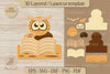 Owl Reading a Book Clipart Bundle