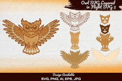 Owl in Flight 3D Shape SVG Bundle - CraftNest - Digital Crafting and Art