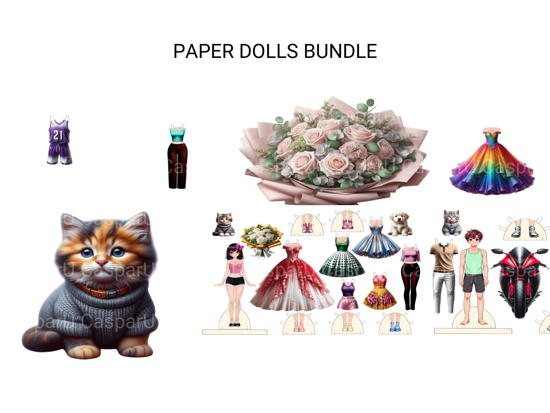 Paper Dolls Bundle - CraftNest - Digital Crafting and Art
