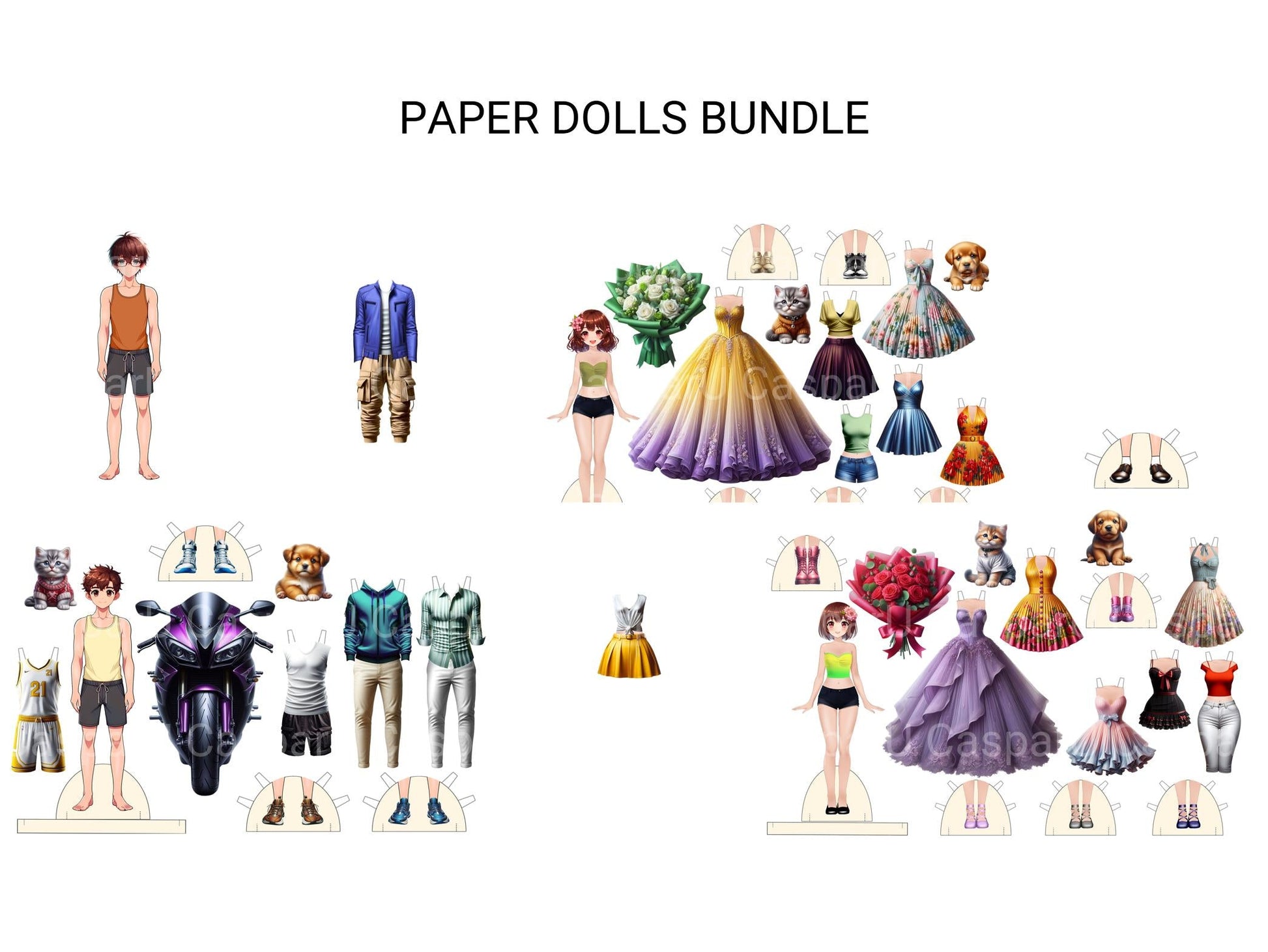Paper Dolls Bundle - CraftNest - Digital Crafting and Art