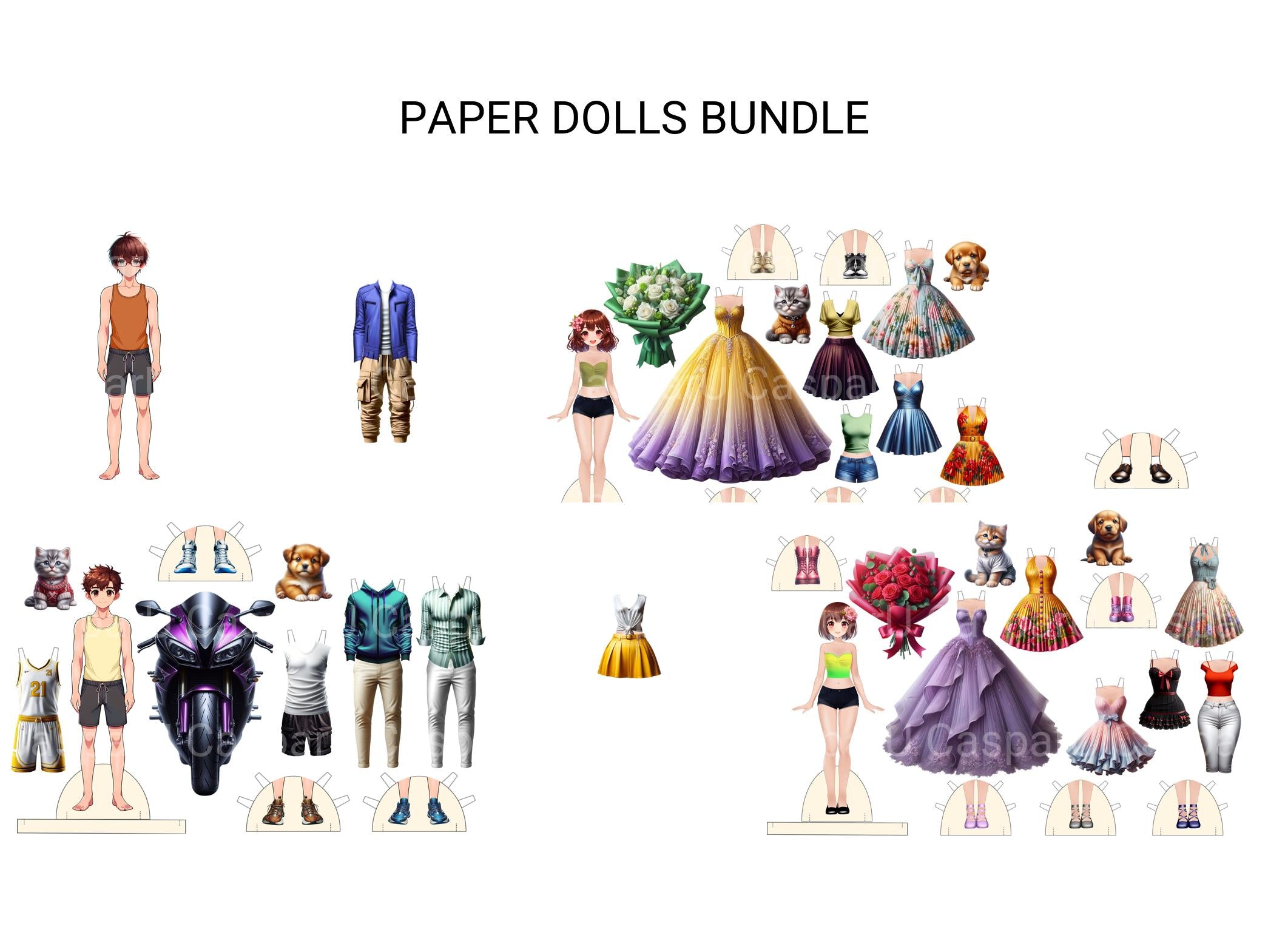 Paper Dolls Bundle - CraftNest - Digital Crafting and Art