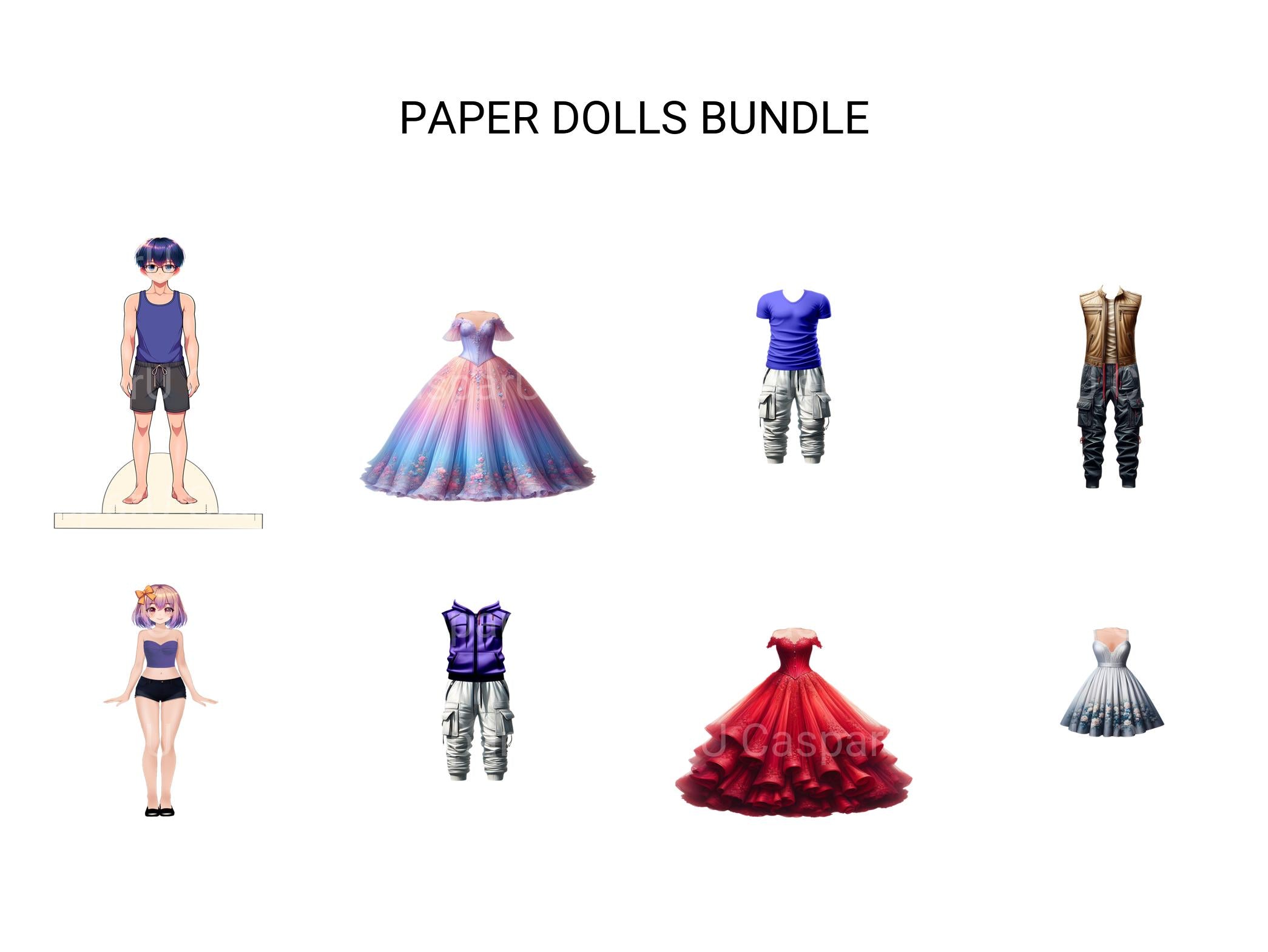 Paper Dolls Bundle - CraftNest - Digital Crafting and Art