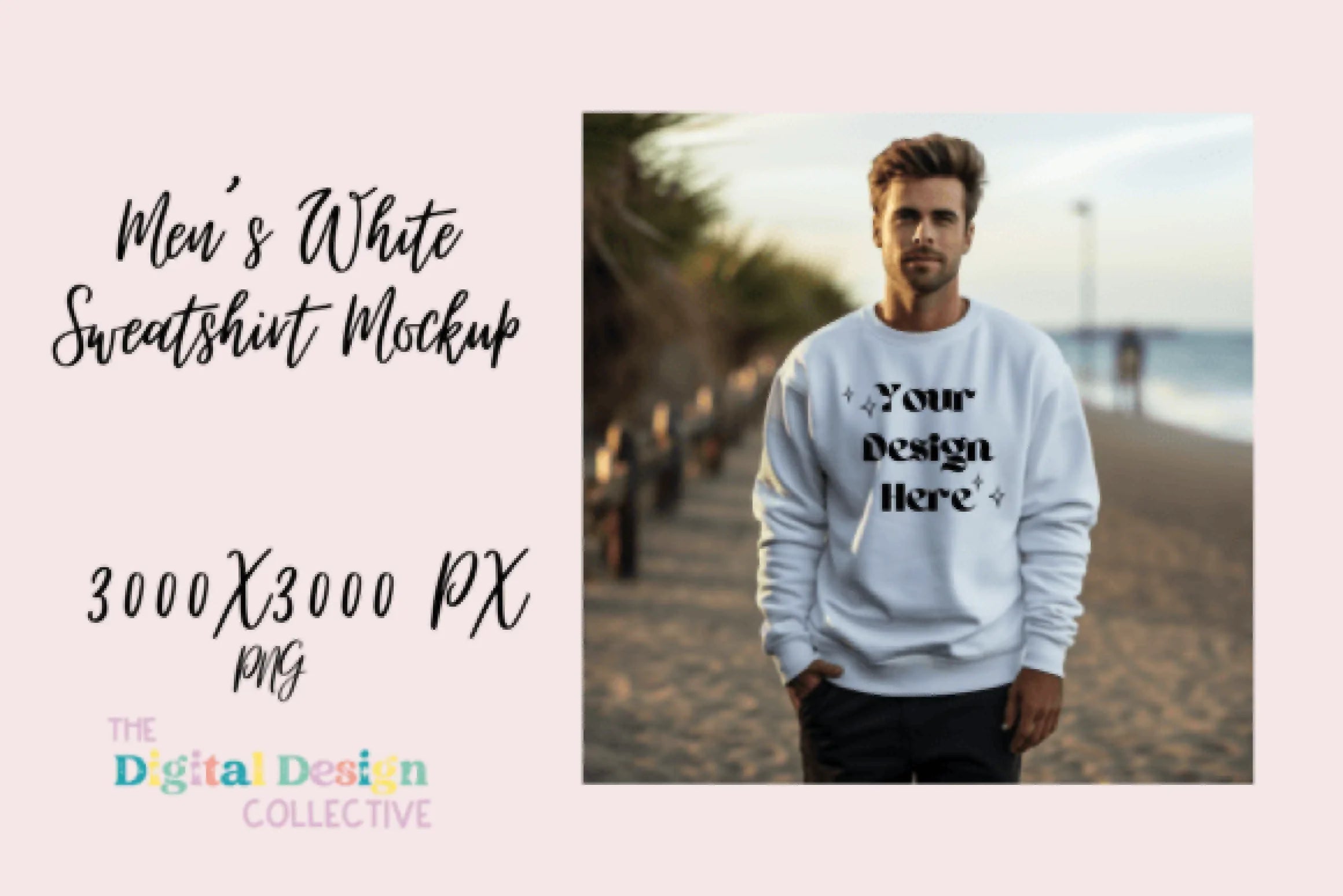 Men's White Sweatshirt Mockup Collection - CraftNest - Digital Crafting and Art