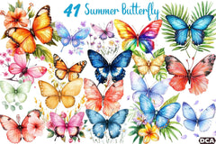 Summer Butterfly Clipart Bundle 77 - CraftNest - Digital Crafting and Art