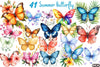 Summer Butterfly Clipart Bundle