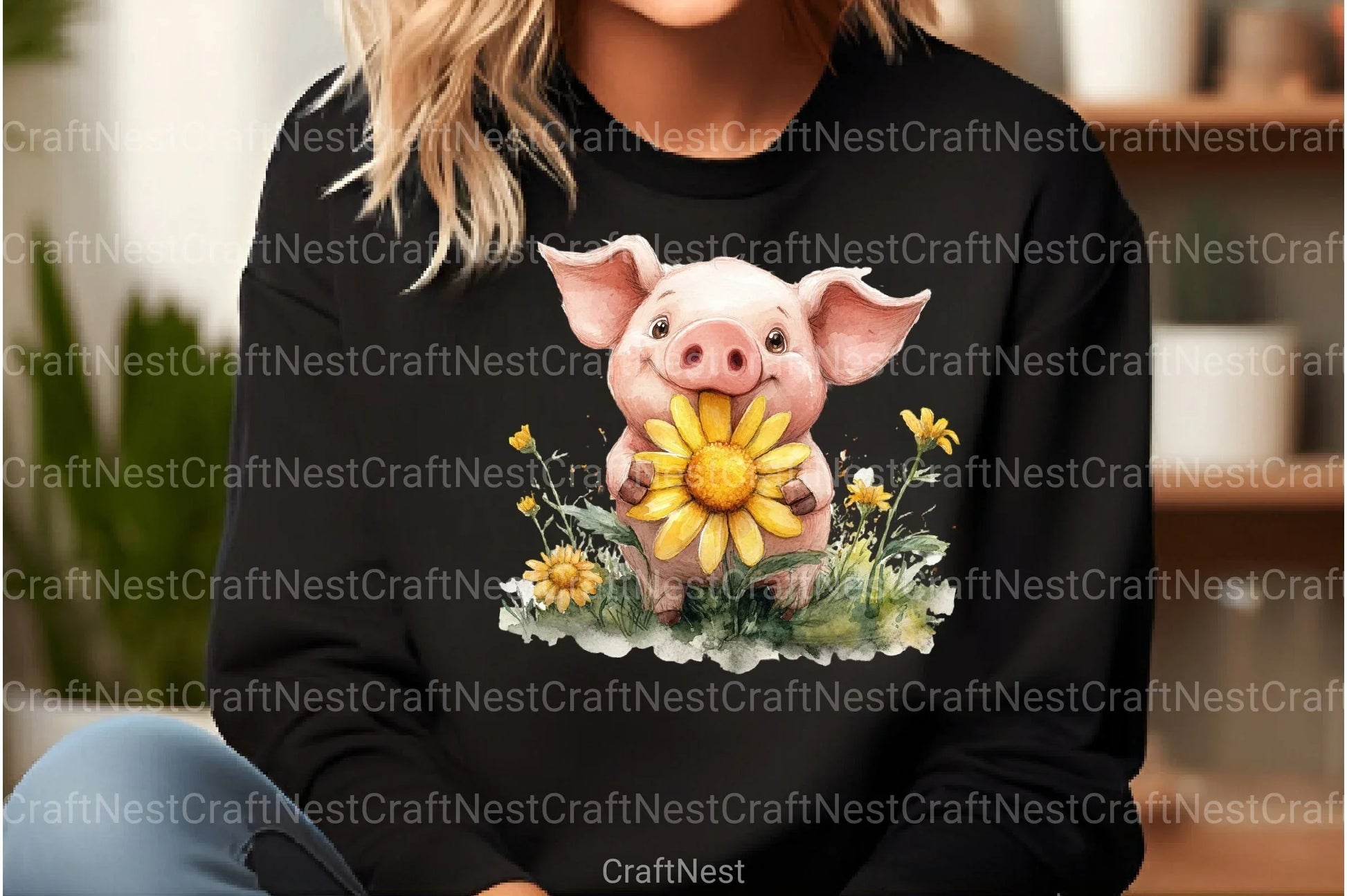 Funny Pink Pig Clipart Bundle - CraftNest - Digital Crafting and Art