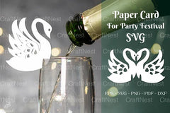 Swan Party Festival Cup Glass Decoration Clipart Bundle - CraftNest - Digital Crafting and Art