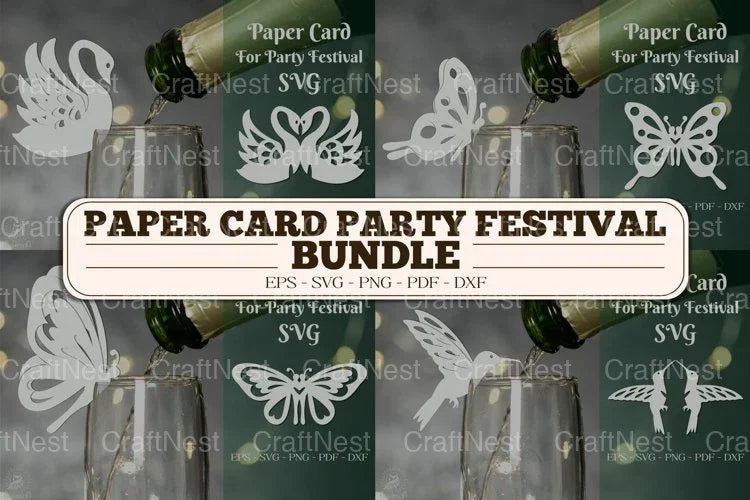 Party Festival Cup Glass Decoration SVG Bundle - CraftNest - Digital Crafting and Art