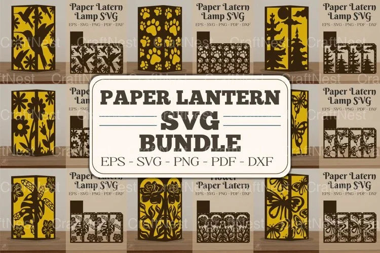 Paper Lantern Lamp SVG Bundle - CraftNest - Digital Crafting and Art