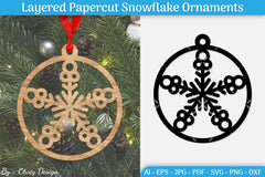 Papercut Christmas Snowflake Ornament SVG Bundle 8 - CraftNest - Digital Crafting and Art