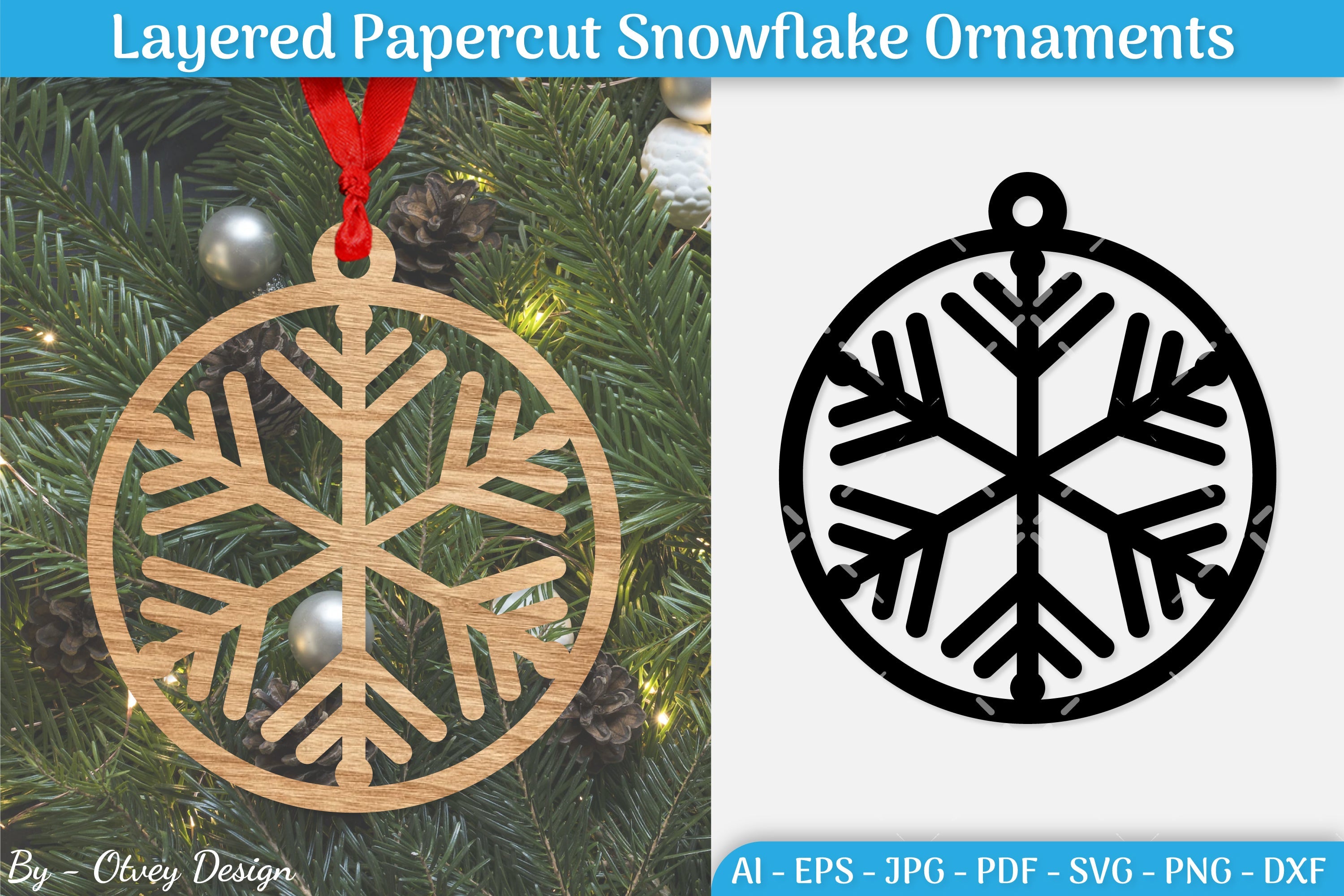 Papercut Christmas Snowflake Ornament SVG Bundle 11 - CraftNest - Digital Crafting and Art