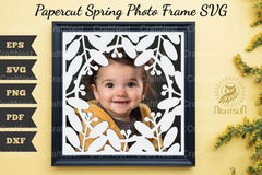 Papercut Spring Photo Frame SVG Bundle - CraftNest - Digital Crafting and Art
