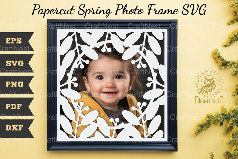 Papercut Spring Photo Frame SVG Bundle - CraftNest - Digital Crafting and Art