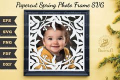 Papercut Spring Photo Frame SVG Bundle - CraftNest - Digital Crafting and Art