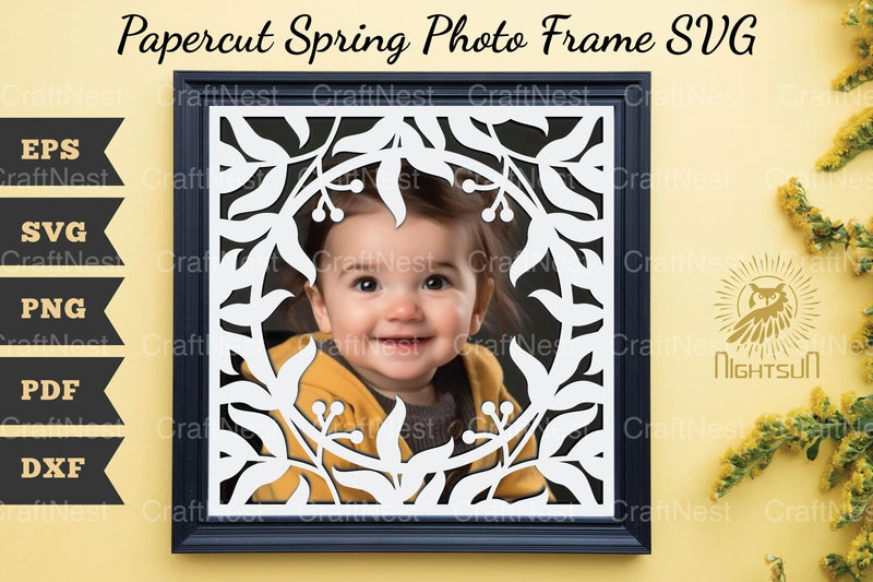 Papercut Spring Photo Frame SVG Bundle - CraftNest - Digital Crafting and Art