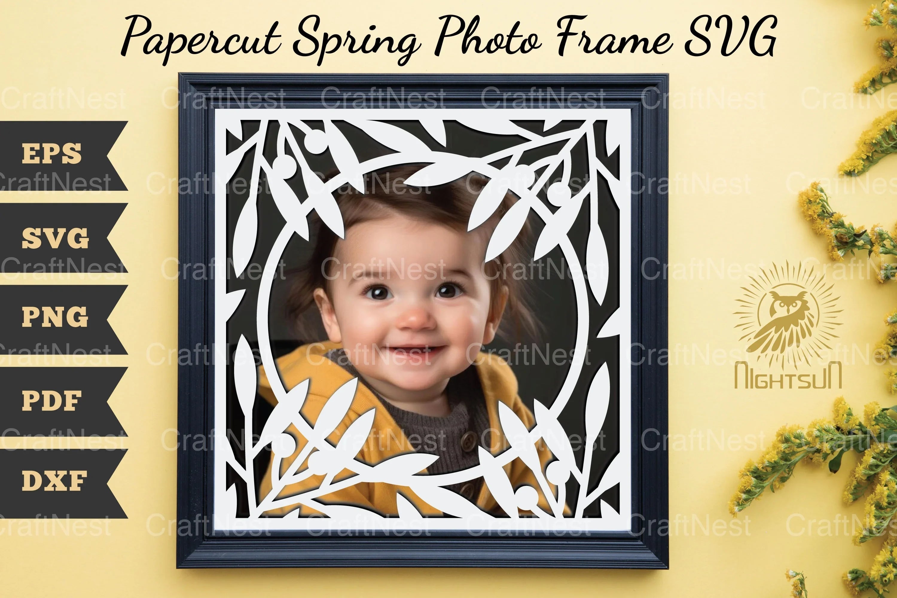 Papercut Spring Photo Frame SVG Bundle - CraftNest - Digital Crafting and Art