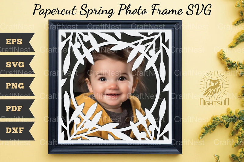Papercut Spring Photo Frame SVG Bundle - CraftNest - Digital Crafting and Art