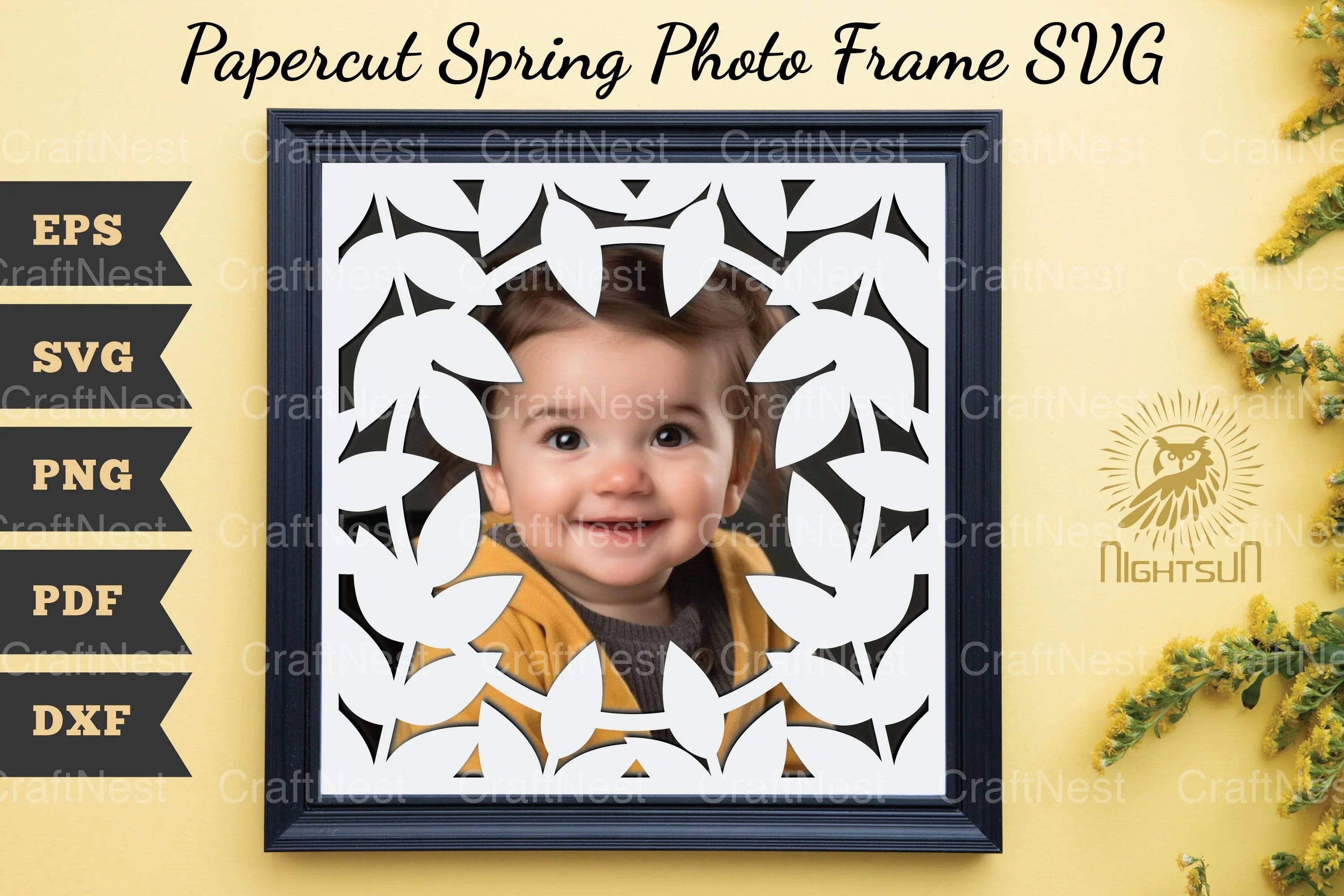 Papercut Spring Photo Frame SVG Bundle - CraftNest - Digital Crafting and Art