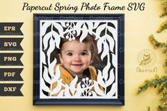 Papercut Spring Photo Frame SVG Bundle - CraftNest - Digital Crafting and Art