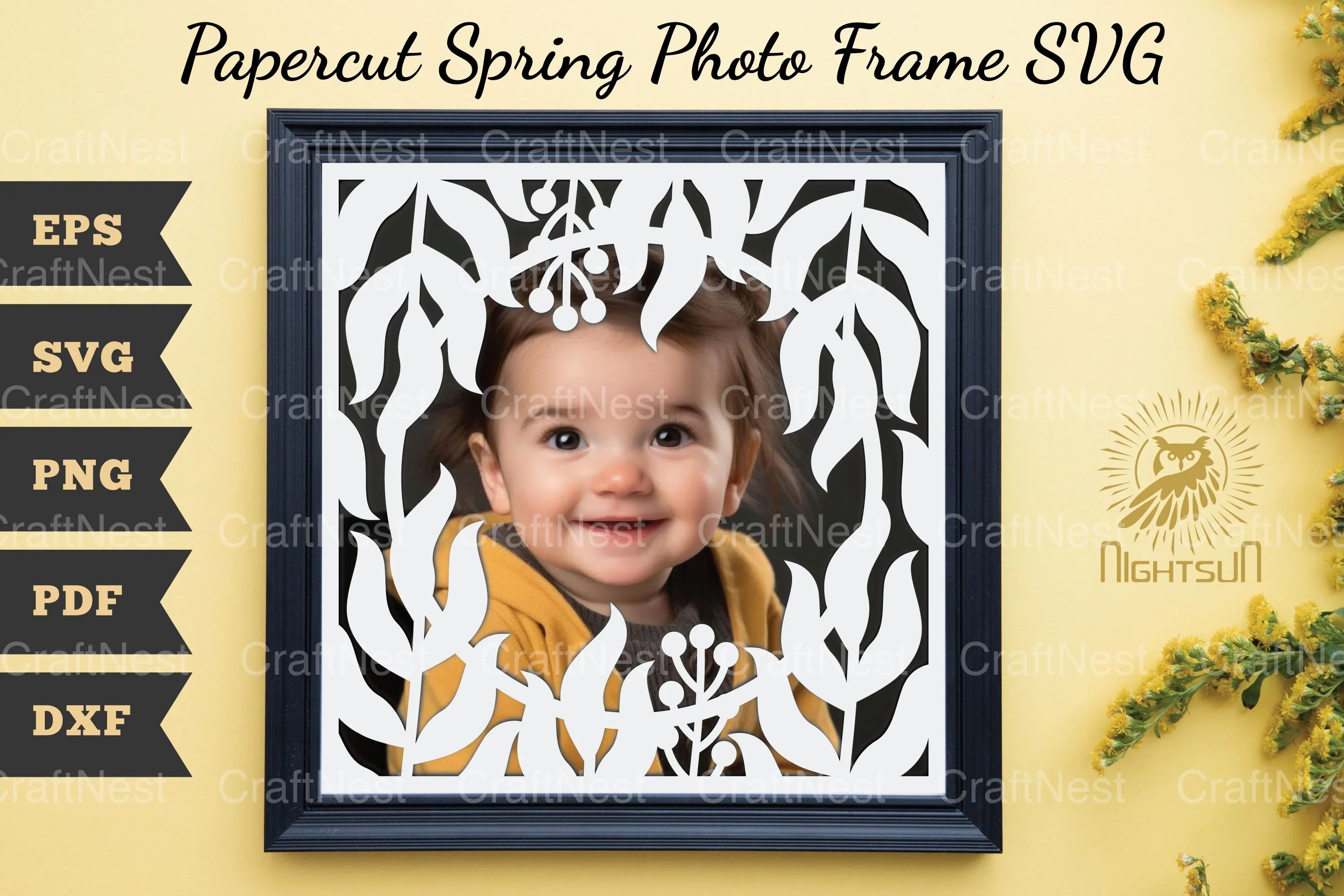 Papercut Spring Photo Frame SVG Bundle - CraftNest - Digital Crafting and Art