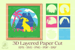 Parasaurolophus 3D Layered Papercut Clipart Bundle - CraftNest - Digital Crafting and Art