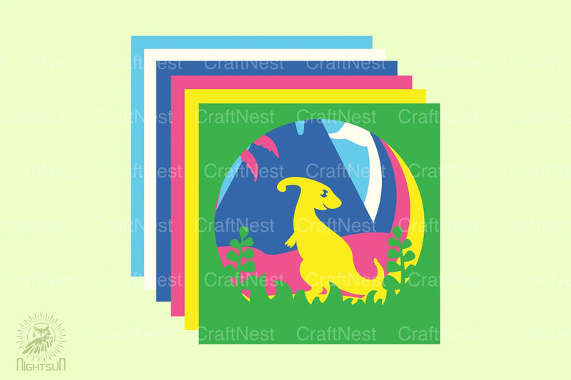 Parasaurolophus 3D Layered Papercut Clipart Bundle - CraftNest - Digital Crafting and Art