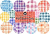 Pastel Gingham Circles Clipart Bundle