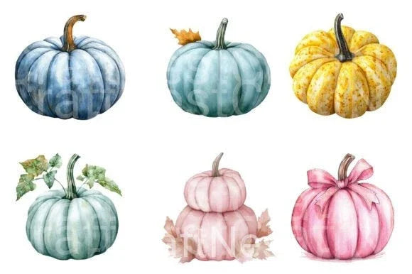 Pastel Pumpkin Clipart Bundle - CraftNest - Digital Crafting and Art