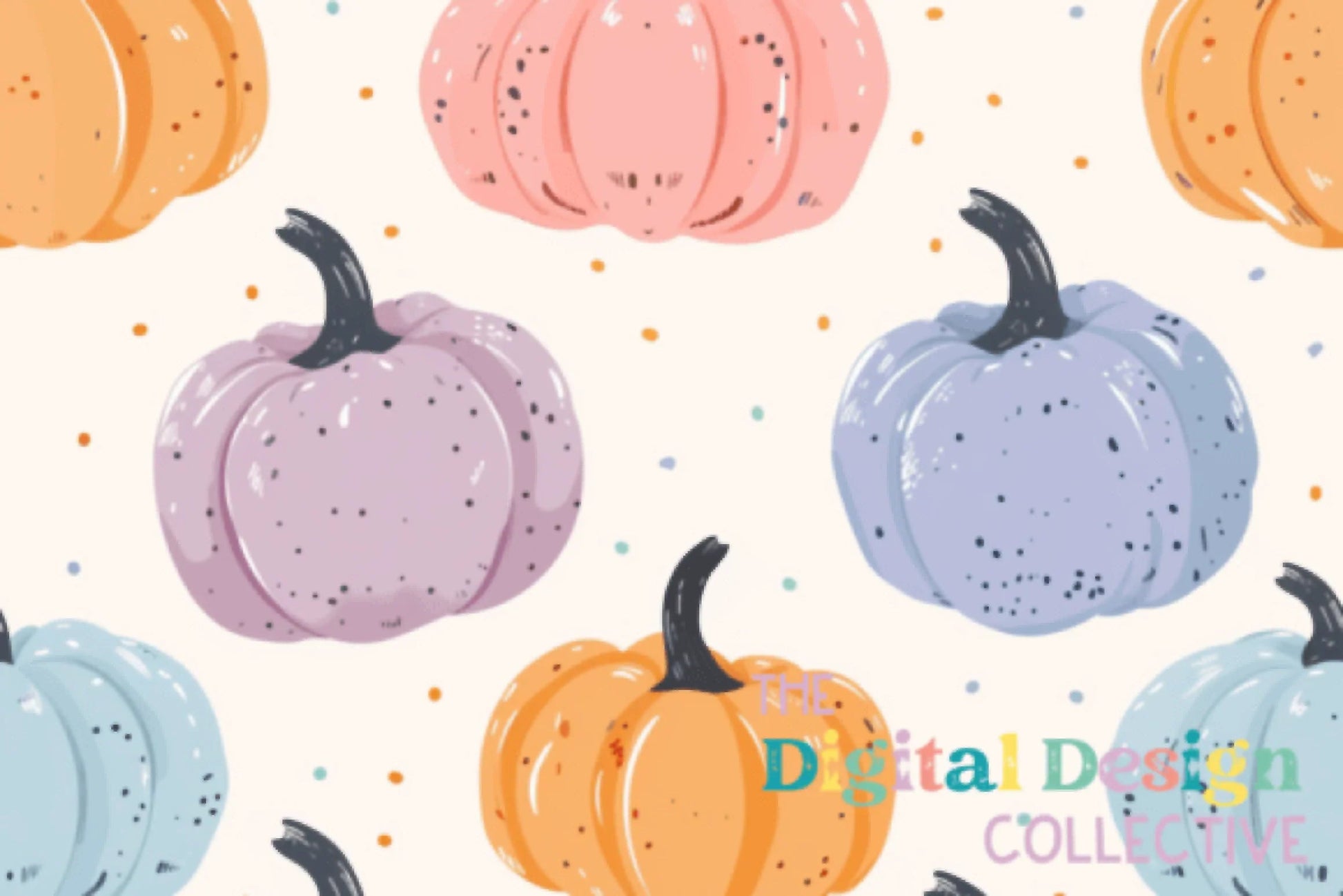 Pastel Pumpkins Digital Paper - CraftNest - Digital Crafting and Art