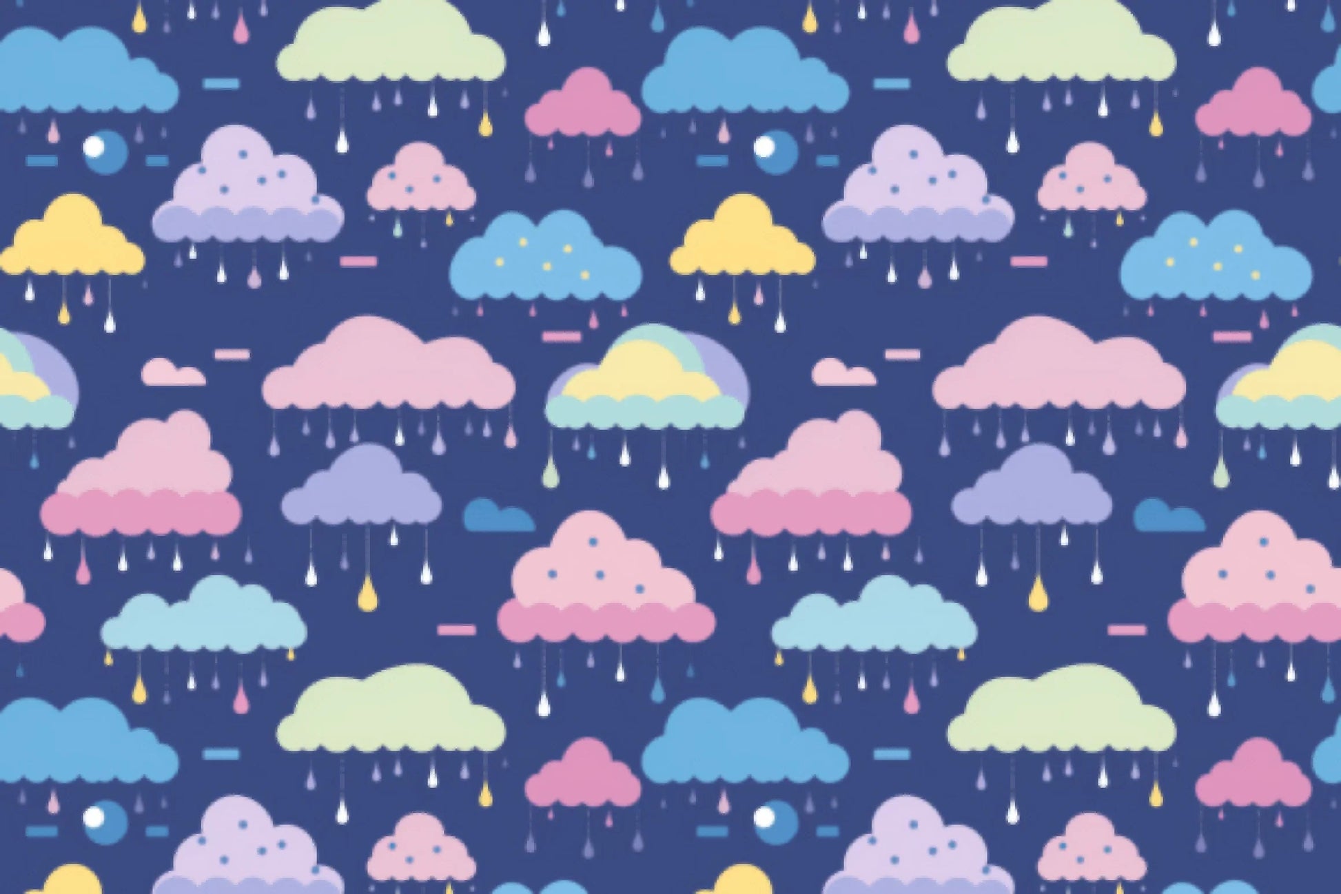 Seamless Pastel Rain Clouds Pattern Digital Paper - CraftNest - Digital Crafting and Art