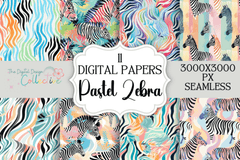 Pastel Zebra Seamless Digital Paper - CraftNest - Digital Crafting and Art