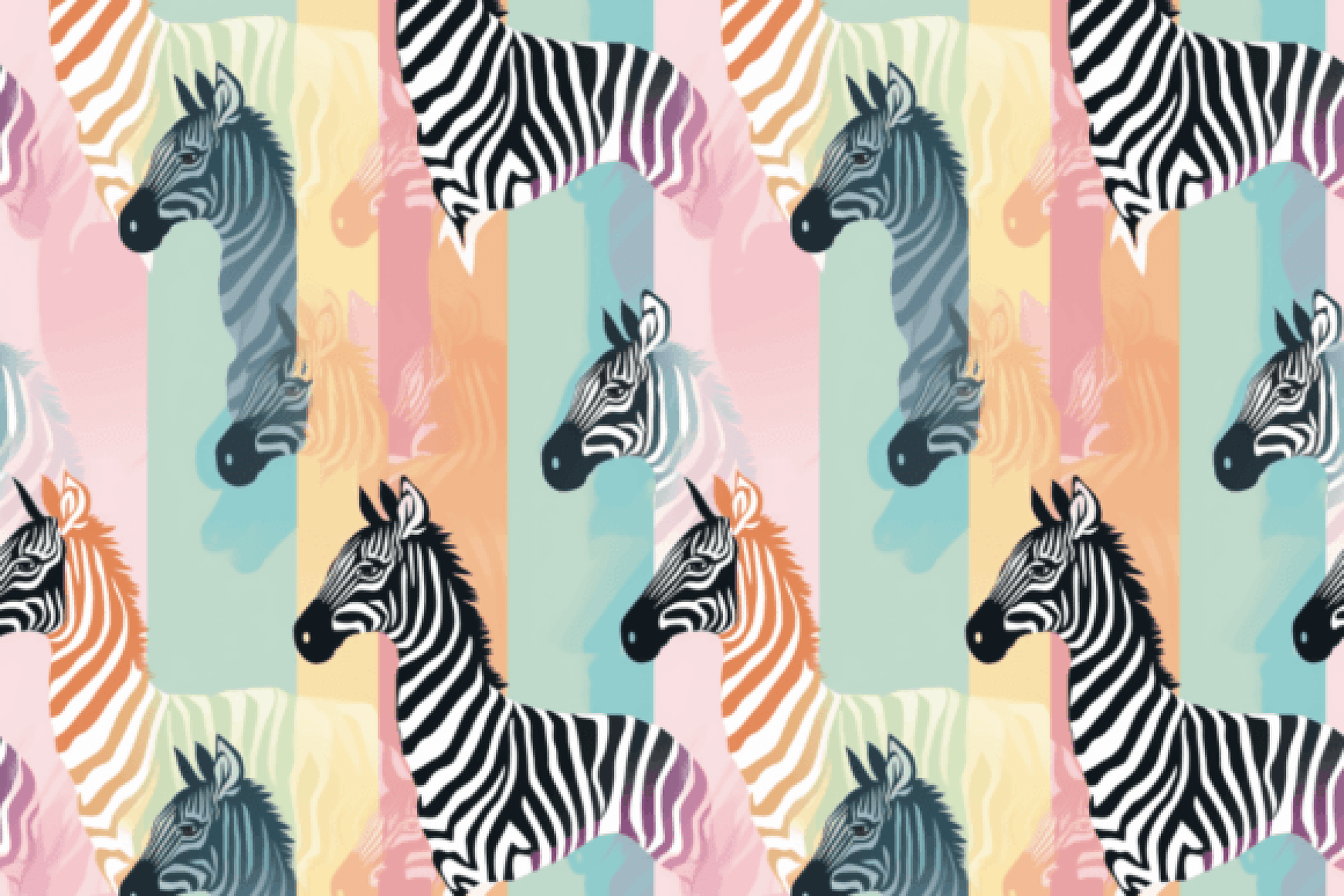 Pastel Zebra Seamless Digital Paper - CraftNest - Digital Crafting and Art