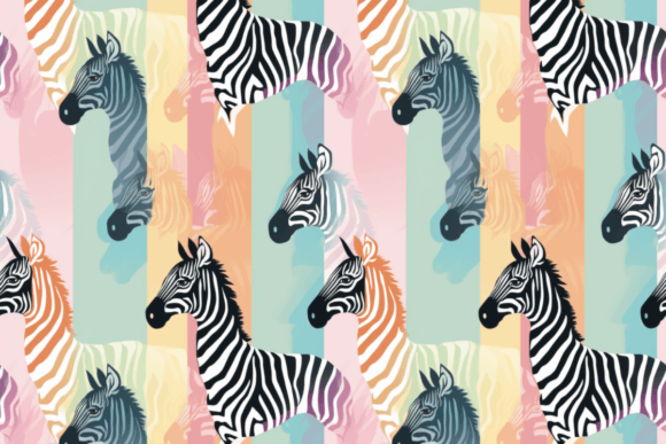 Pastel Zebra Seamless Digital Paper