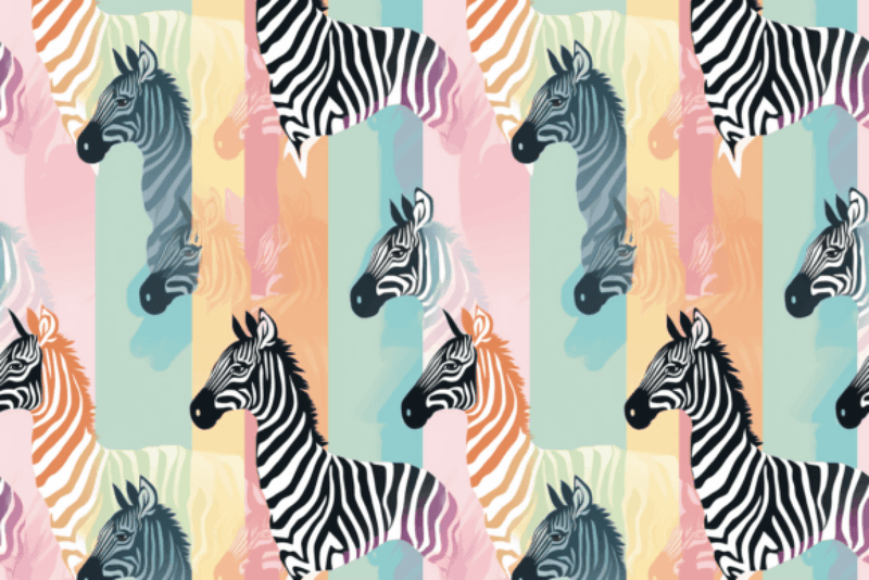 Pastel Zebra Seamless Digital Paper - CraftNest - Digital Crafting and Art