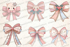 Pastel Kawaii Christmas Bow Clipart Bundle - CraftNest - Digital Crafting and Art