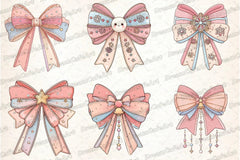 Pastel Kawaii Christmas Bow Clipart Bundle - CraftNest - Digital Crafting and Art