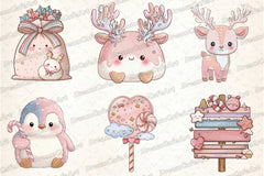 Pastel Kawaii Christmas Clipart Bundle - CraftNest - Digital Crafting and Art