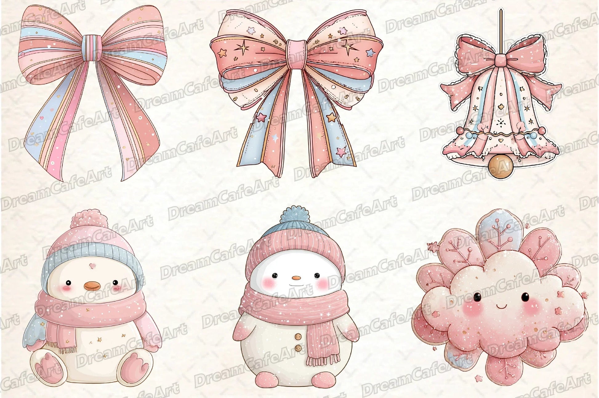 Pastel Kawaii Christmas Clipart Bundle - CraftNest - Digital Crafting and Art