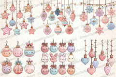 Pastel Kawaii Christmas Lights Clipart Bundle - CraftNest - Digital Crafting and Art